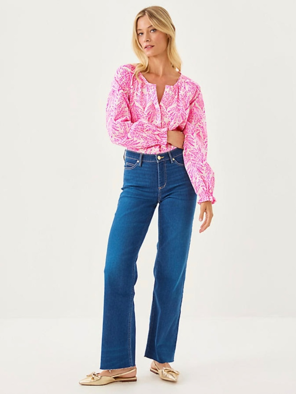 Lilly Pulitzer Aniston 33" High Rise Straight Leg Jean